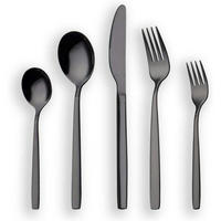 BESTECKSET 30-teilig schwarz glänzend - Schwarz, Metall