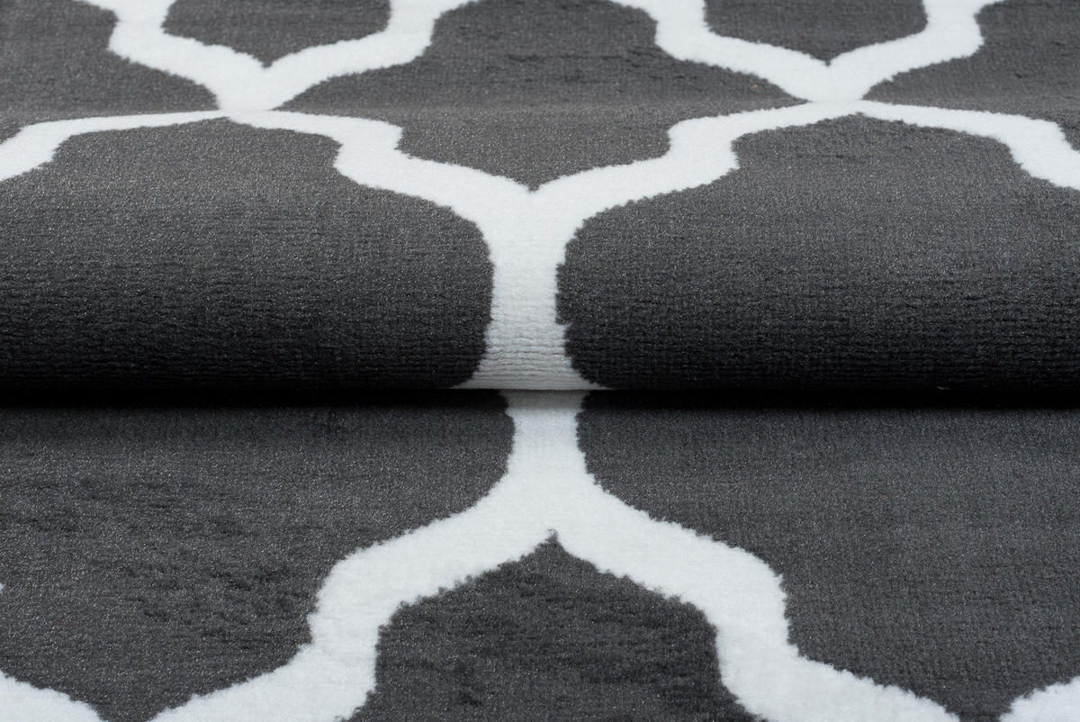 TEPPICH LUXURY Dunkelgrau Marokkanisch Geometrisch 140/200 cm - Dunkelgrau, Textil (140/200cm) - Tapiso