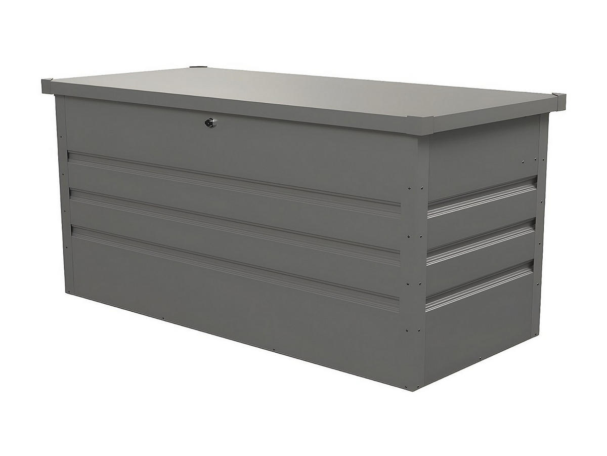 GARTEN-AUFBEWAHRUNGSBOX - Stahl - Volumen 400L - Grau - TOMASO - Grau, Metall (132/62/61cm) - Vente-Unique