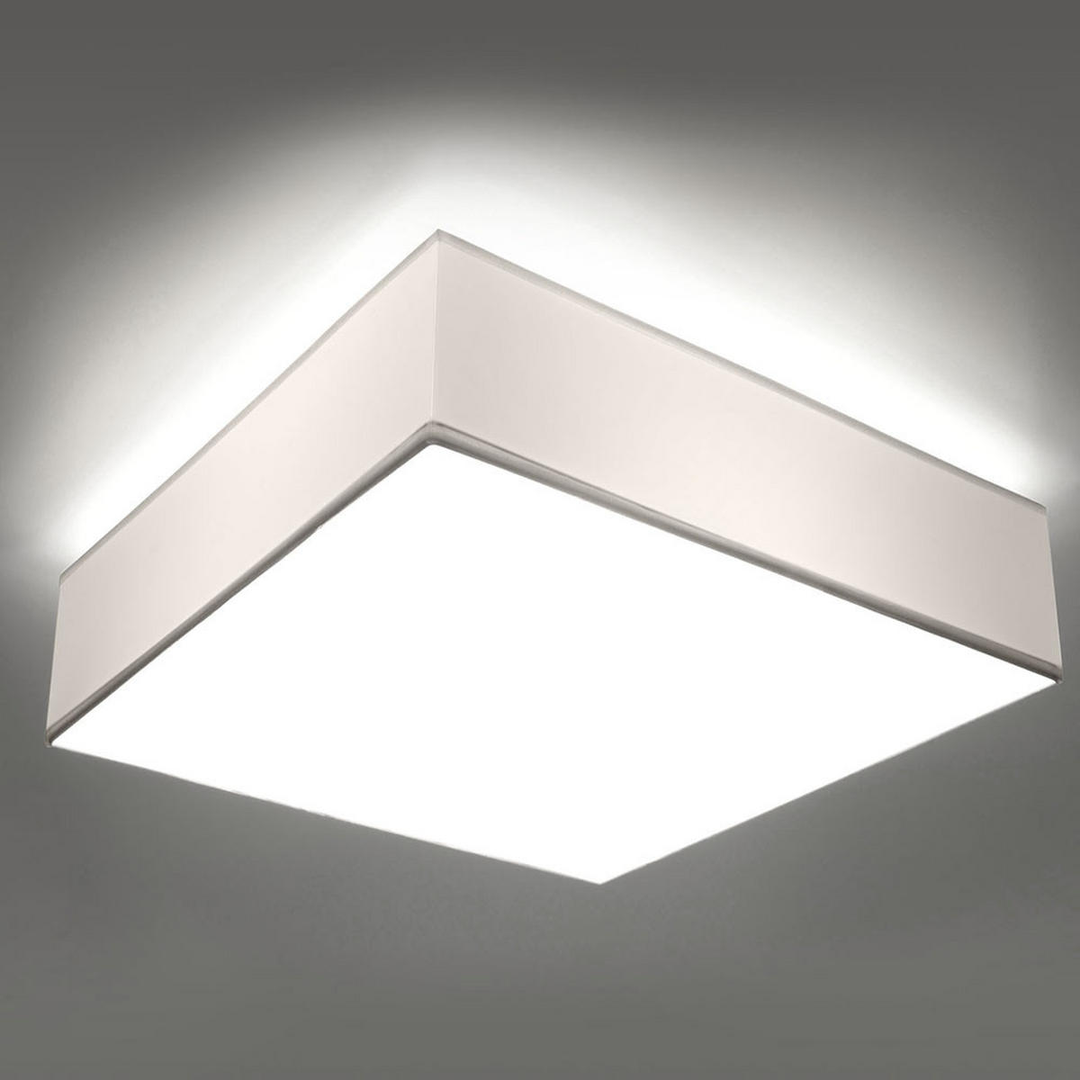 DECKENLEUCHTE Stahl PVC Weiß quadratisch 35 cm - Weiß, Metall (35/35/12cm)