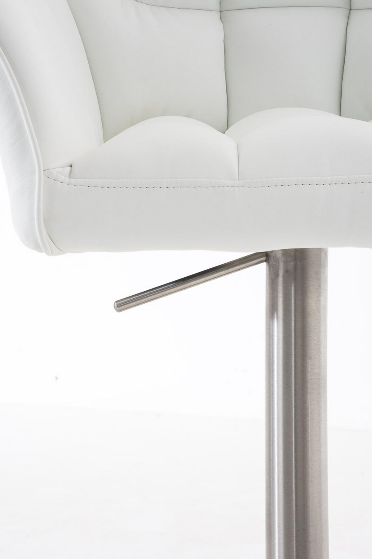 BARHOCKER Sihar Kunstleder Weiß Silber - Weiß, Leder/Metall (64/88/45cm) - DELUKE