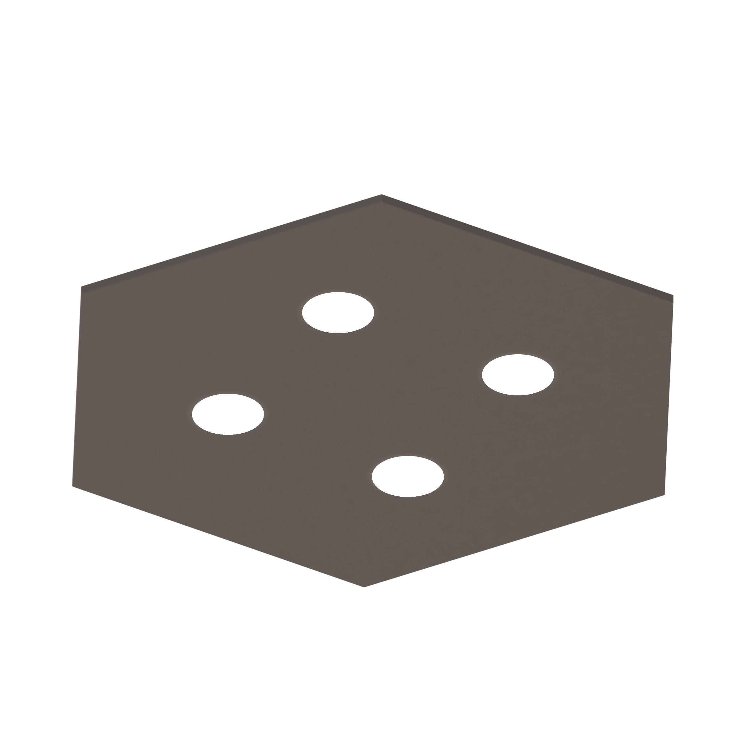 DECKENLEUCHTE - Graubraun, Metall (55/65/4cm) - Lumicom