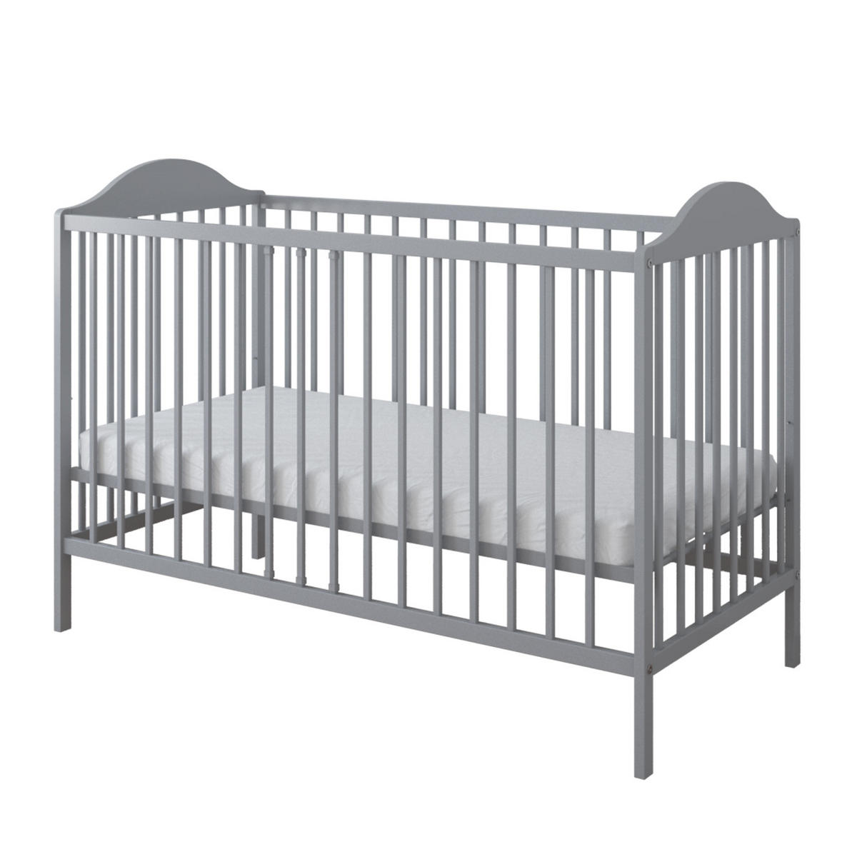 BABYBETT 60x120 cm in grau - Grau, Holzwerkstoff (60/120cm) - Kids Collective