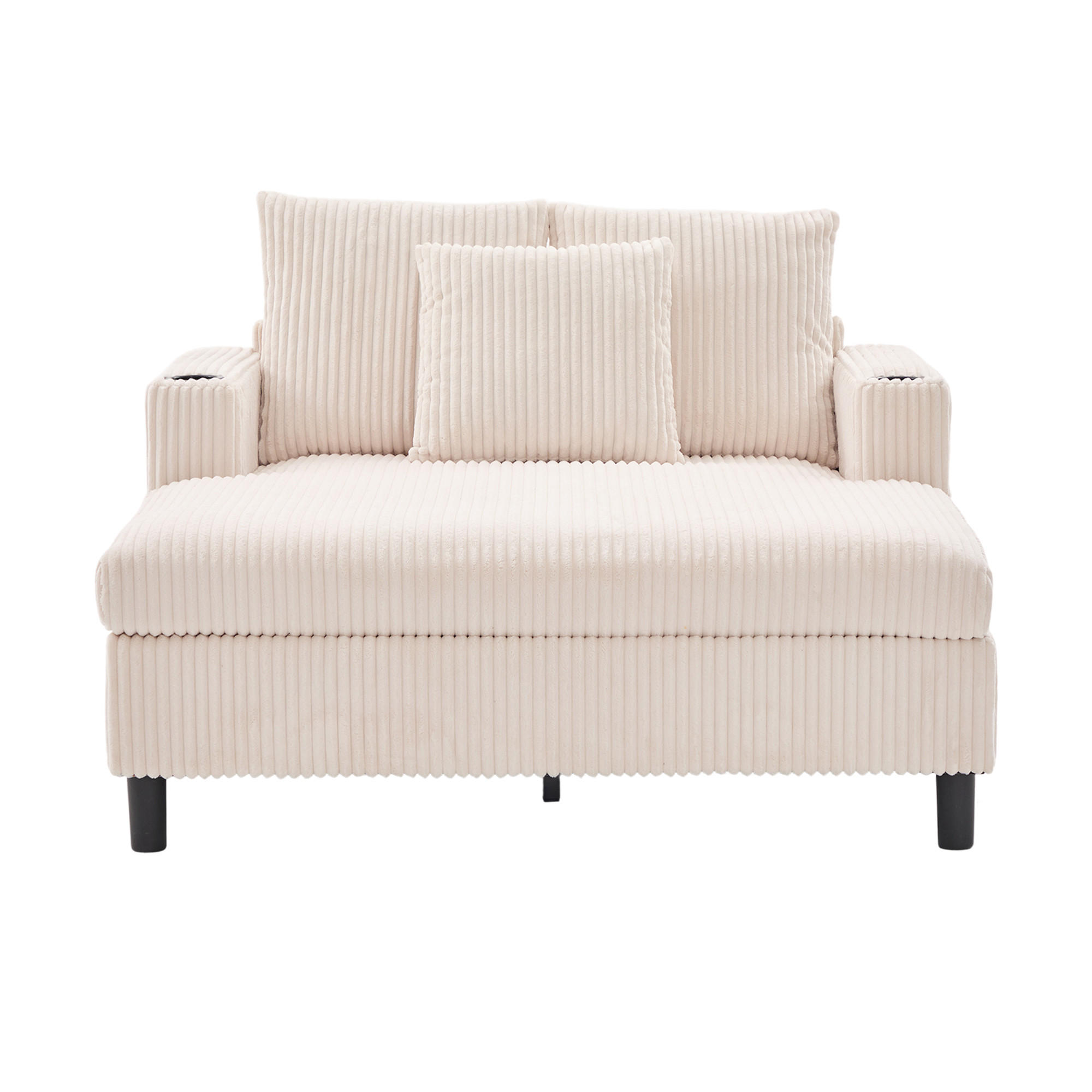 SOFABETT 142/128/85 cm Beige - Beige, Textil (128/85/142cm)