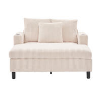 SOFABETT 142/128/85 cm Beige - Beige, Textil (128/85/142cm)
