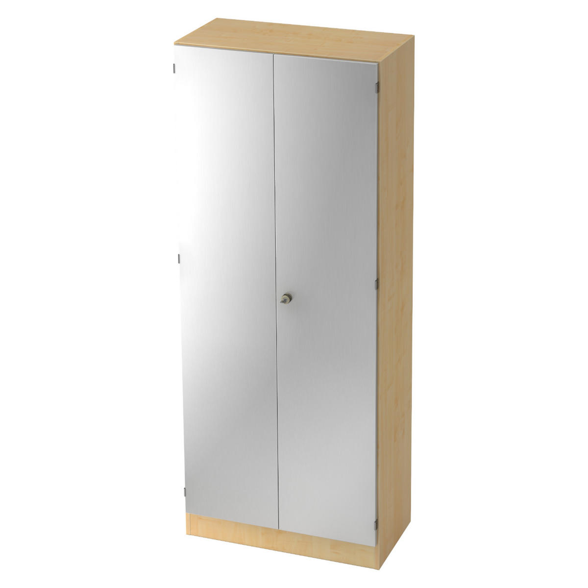 AKTENSCHRANK - 5 Ordnerhöhen 42/80/200,4 cm in Ahornfarben/Silberfarben - Silberfarben/Ahornfarben, Holzwerkstoff (80/200.4/42cm) - bümö