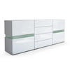 SIDEBOARD Flow Weiß - Weiß Hochglanz, Holzwerkstoff (177/75/39cm) - Vladon