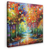 LEINWANDBILD Landschaft - Wald - Farben - Natur Wandbild Wohnzimmer 50x50 cm - Multicolor, Textil (50/50cm) - MuchoWow