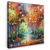 LEINWANDBILD Landschaft - Wald - Farben - Natur 20x20 cm - Multicolor, Textil (20/20cm) - MuchoWow