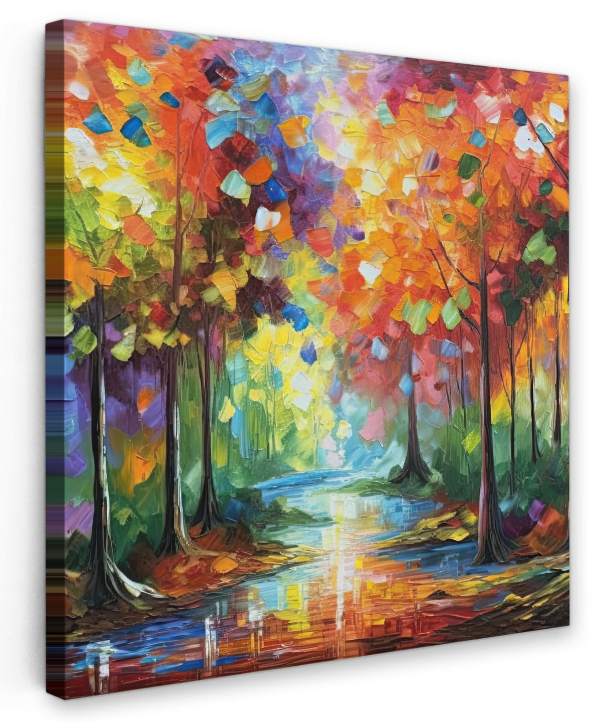 LEINWANDBILD Landschaft - Wald - Farben - Natur 20x20 cm - Multicolor, Textil (20/20cm) - MuchoWow