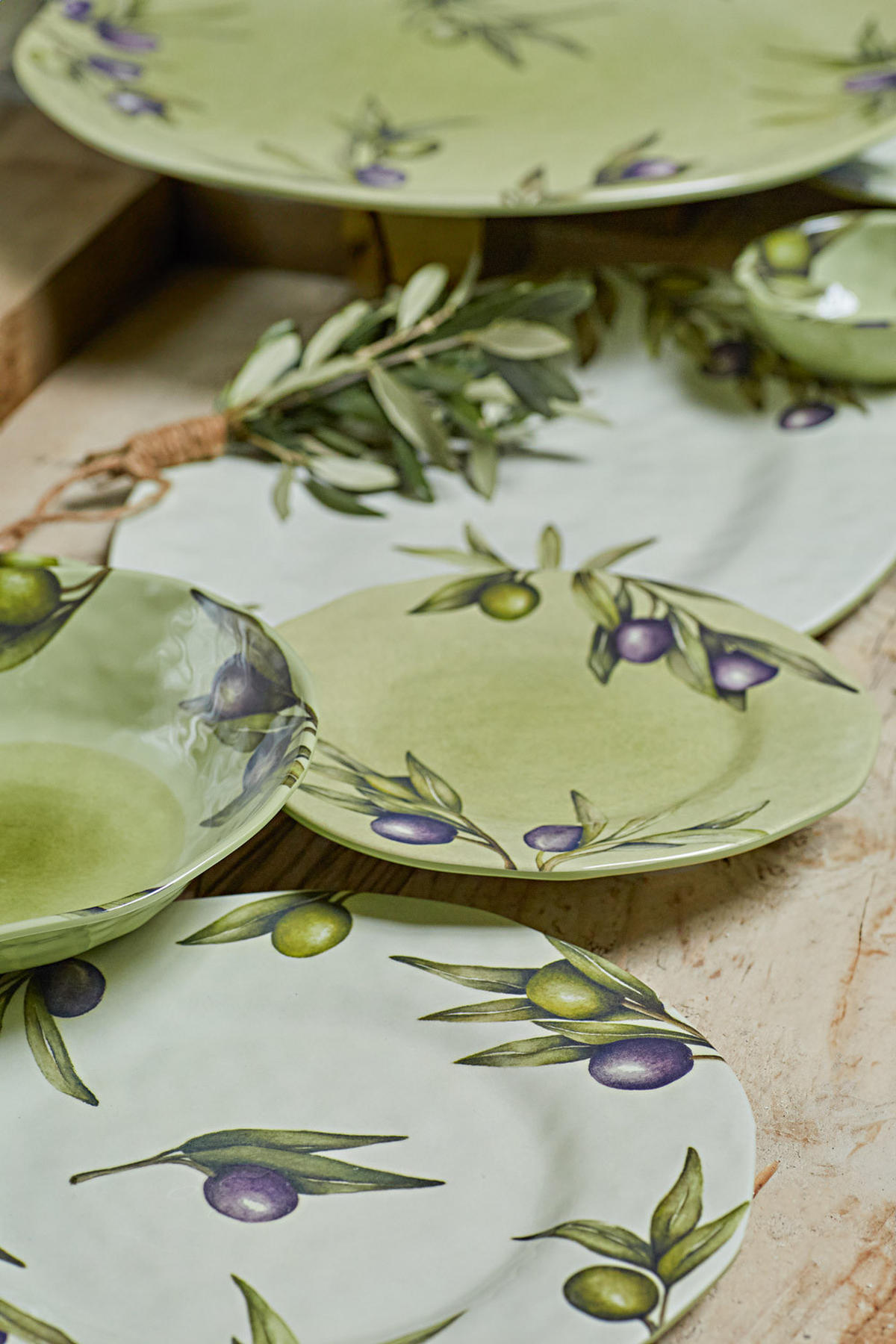 SUPPENTELLER Tieferteller Ø 21 cm Olive Set mit 2 Stück - Grau, Kunststoff (21/21/5cm) - Rose & Tulipani