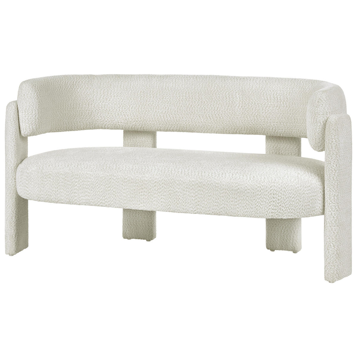 POHOVKA 2-místná Žinylková látka Krémově bílá Burea - krémová, textil (148/75/67cm) - Beliani