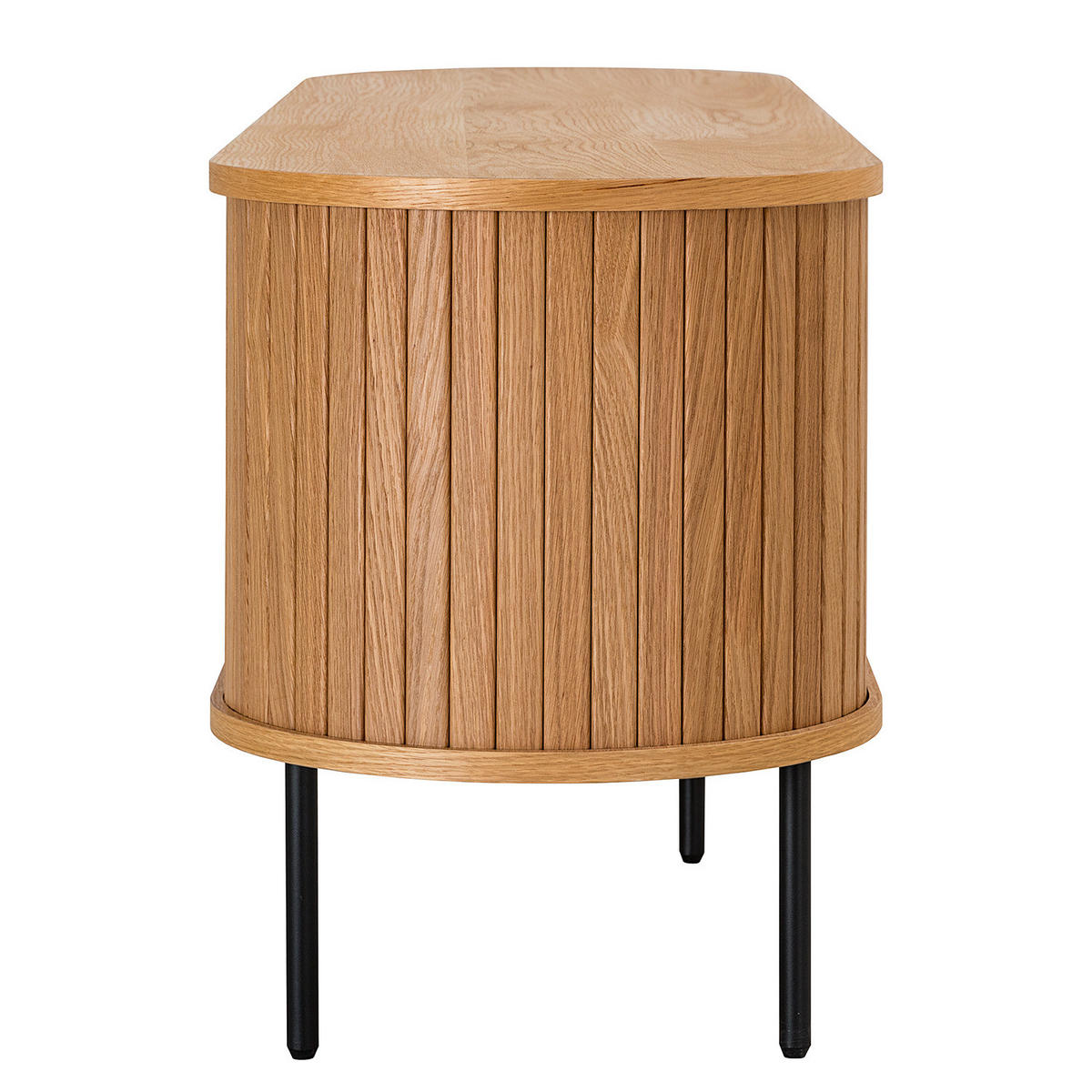 TV-LOWBOARD - Echtholzfurnier - Eichefarben/Schwarz, Holzwerkstoff (150/55/40cm) - home24