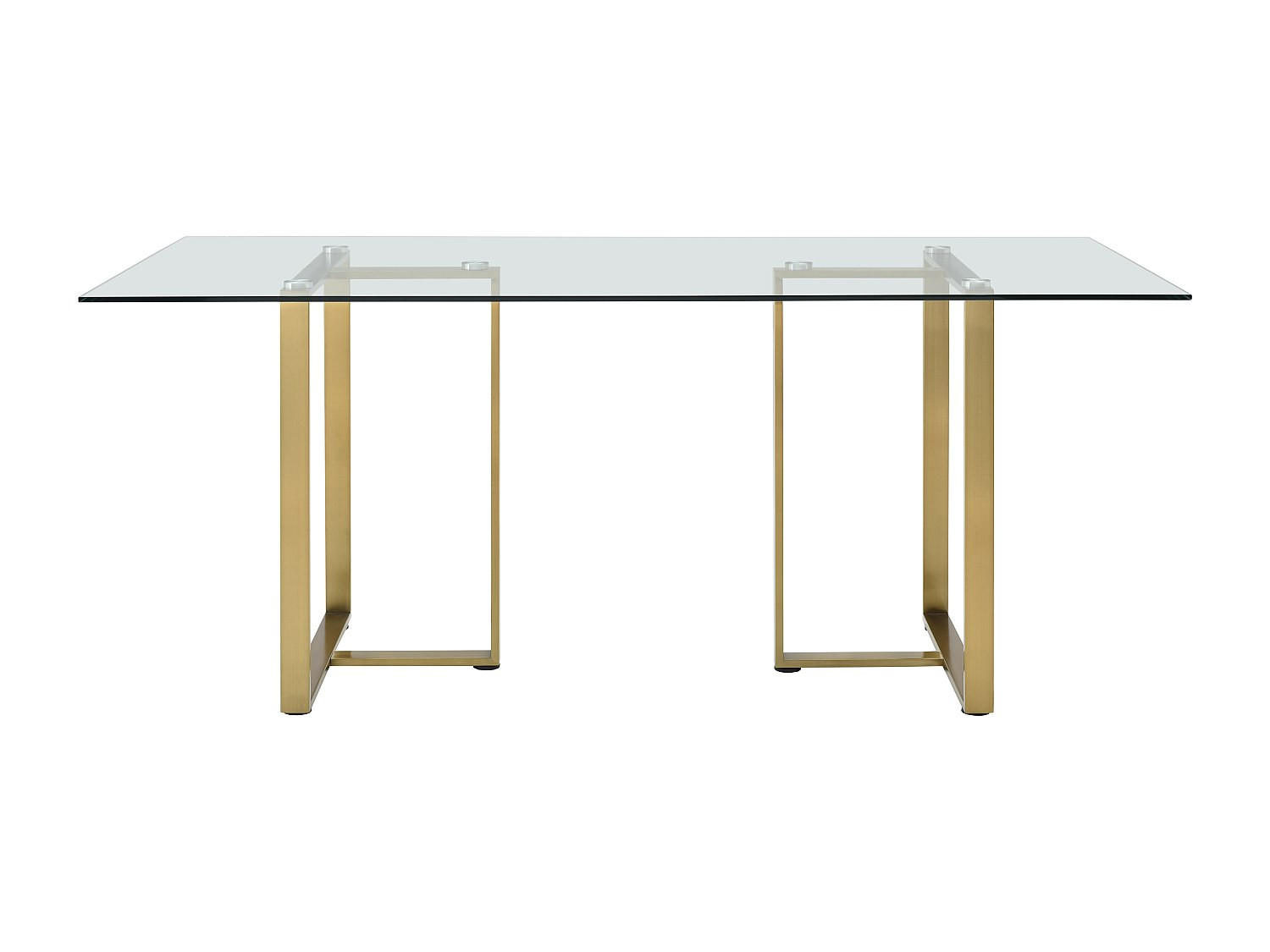 ESSTISCH - 6 Personen - Glas - Transparent, Goldfarben - NILESA - Transparent/Goldfarben, Glas (90/180/75cm) - Vente-Unique