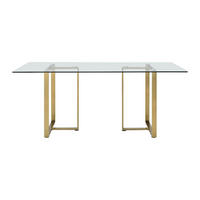 ESSTISCH - 6 Personen - Glas - Transparent, Goldfarben - NILESA - Transparent/Goldfarben, Glas (90/180/75cm) - Vente-Unique