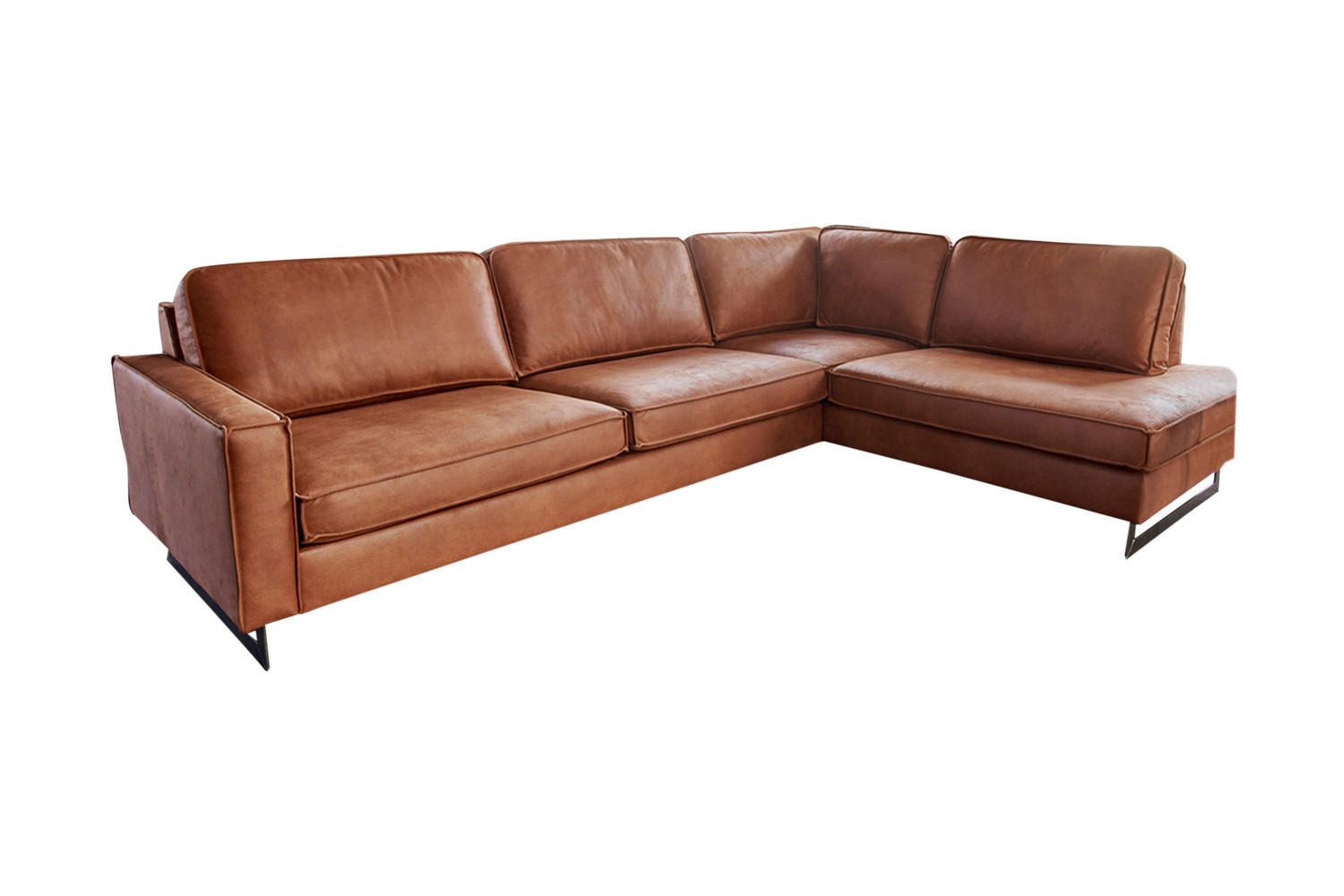 ECKSOFA VILNIUS Braun Kunstleder - Dunkelbraun/Schwarz, Textil (290/217cm) - KAWOLA