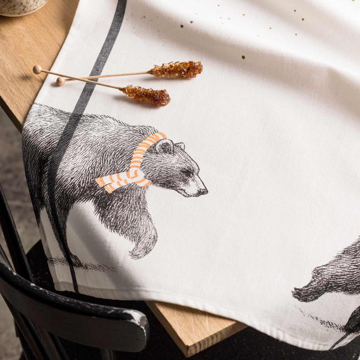 KÜCHENTUCH Ours weiß 50 x 70 cm - Weiß, Textil (50/70cm)