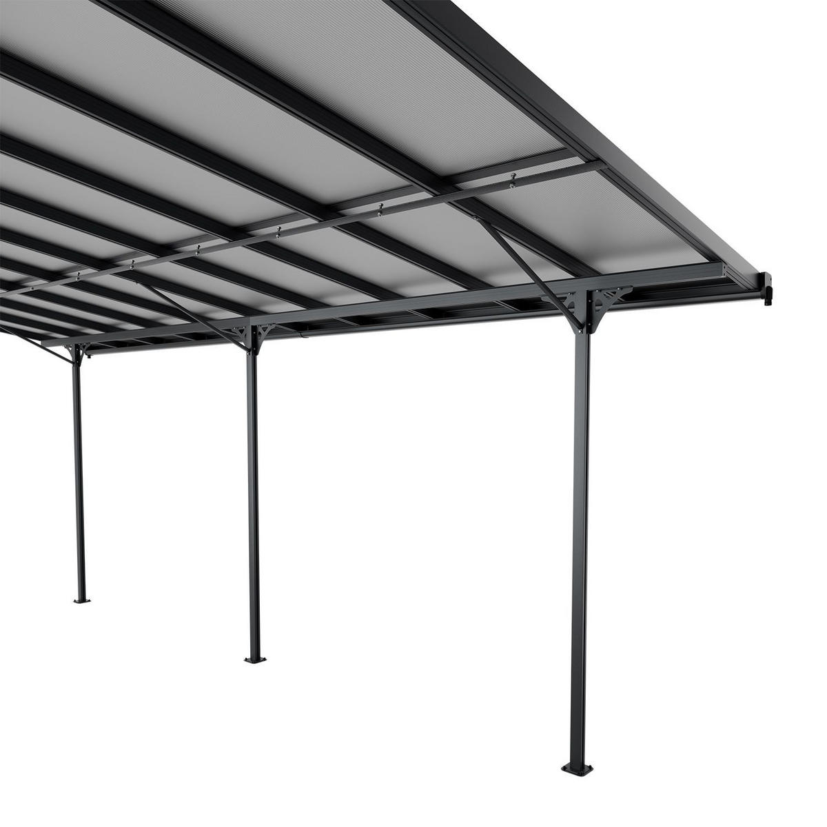 TERRASSENDACH Borneo Aluminium 6x3m dunkelgrau - Dunkelgrau, Metall (617/300/300cm) - Juskys