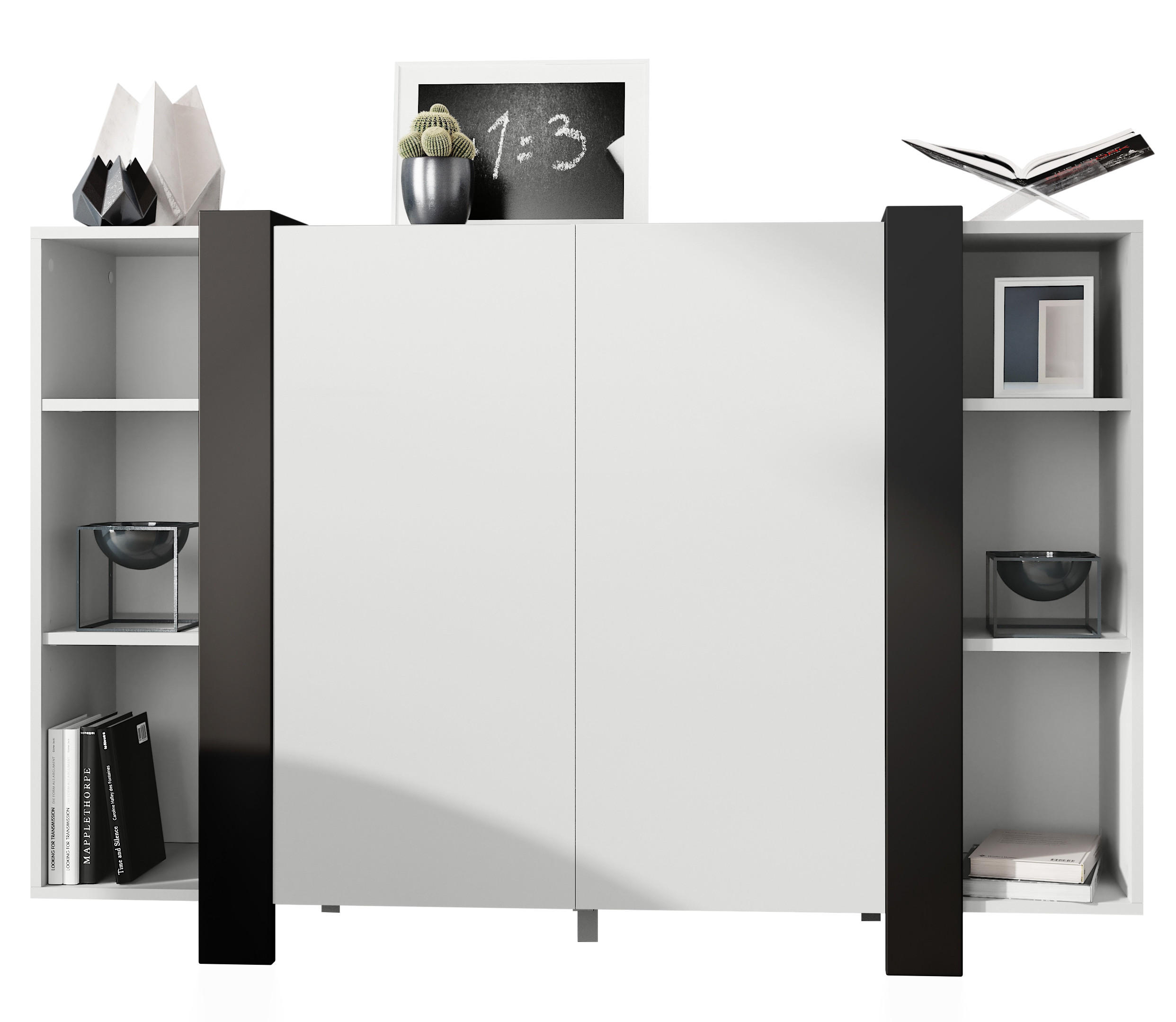 HIGHBOARD Ida Blenden in Schwarz matt - Schwarz, Holzwerkstoff (149/101/34cm) - Vladon