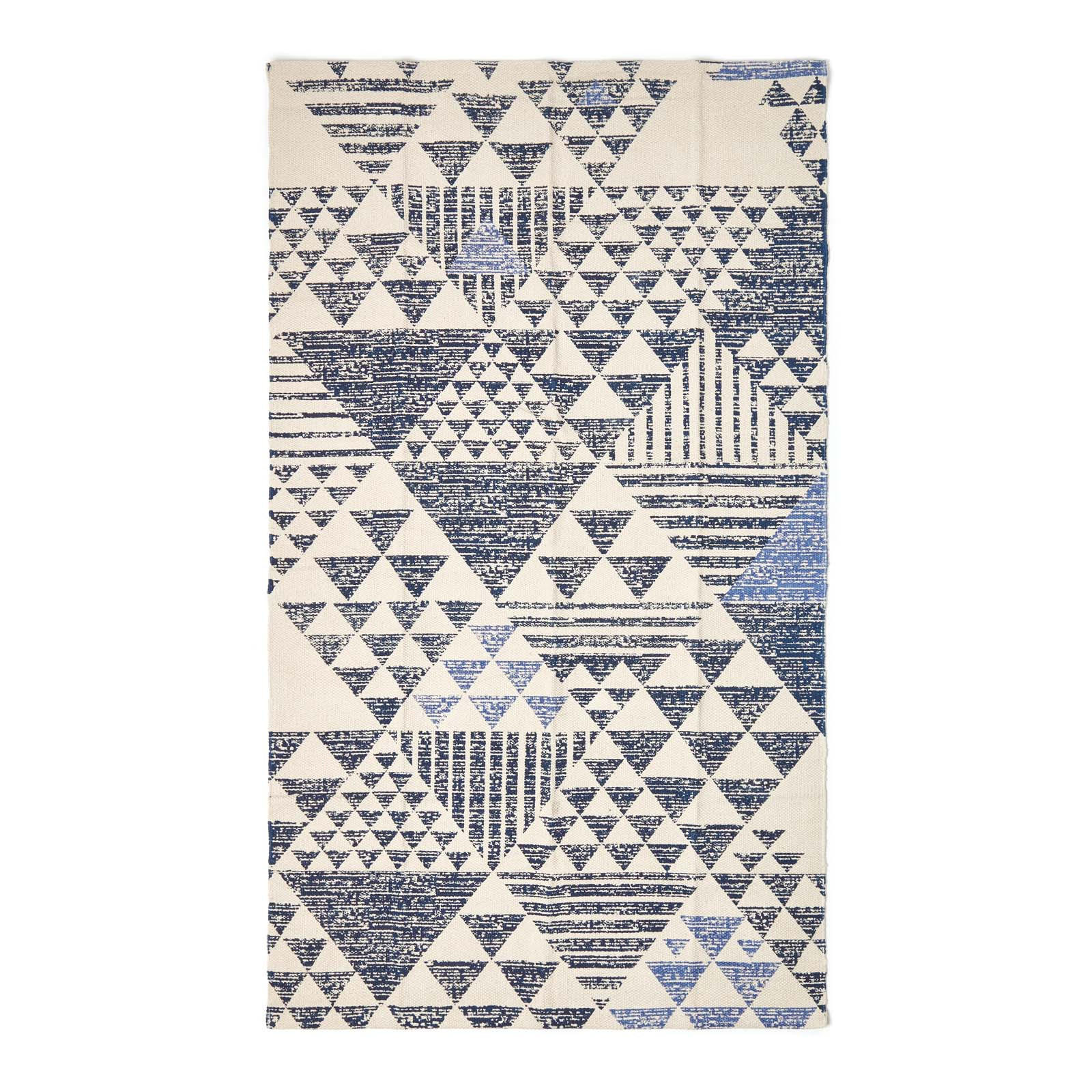 Homescapes Baumwollteppich Blau 120x170 cm