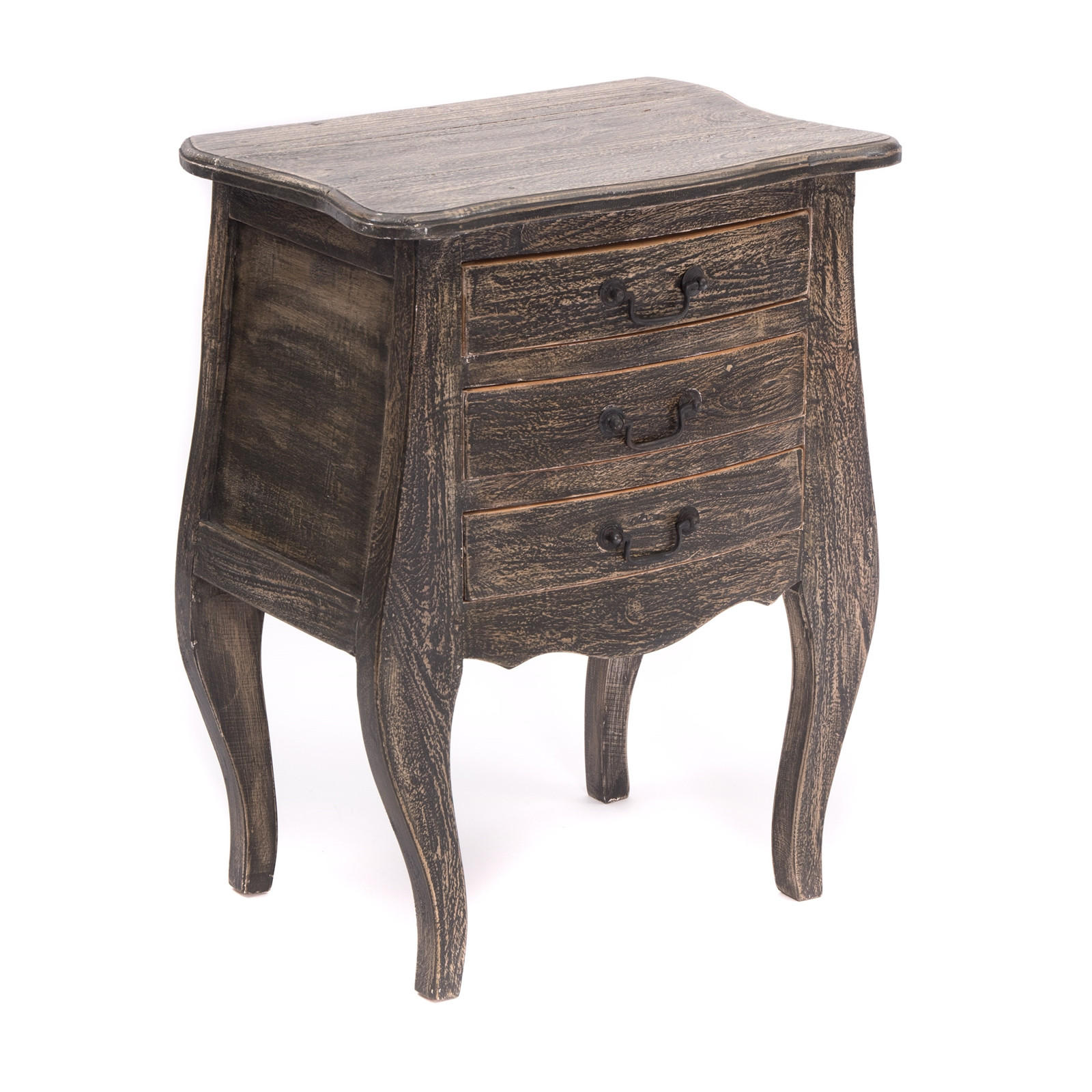 KOMMODE Belly Mahagoni Massivholz, mit 3 Schubladen rustic braun - Braun, Holz (48/64/35cm) - CREEDWOOD