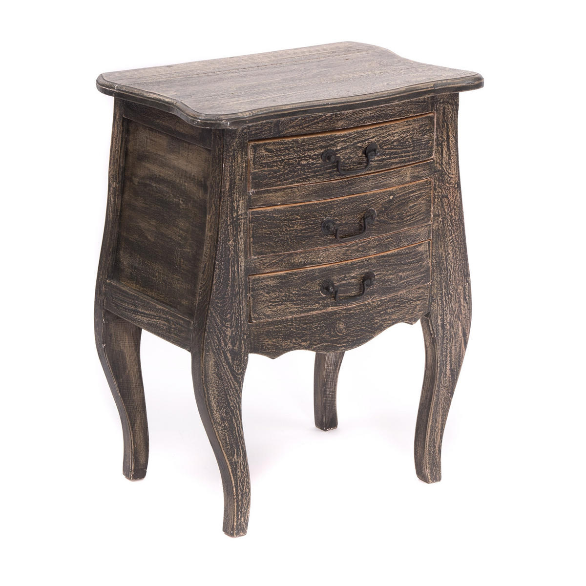 KOMMODE Belly Mahagoni Massivholz, mit 3 Schubladen rustic braun - Braun, Holz (48/64/35cm) - CREEDWOOD