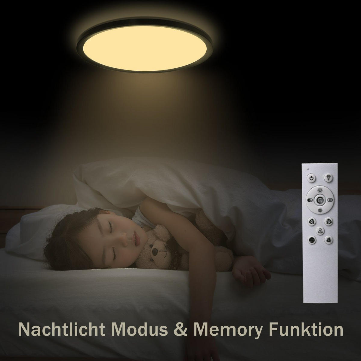 LED-DECKENLEUCHTE Idna 30 cm - Schwarz, Kunststoff (30/30/2cm) - Nettlife