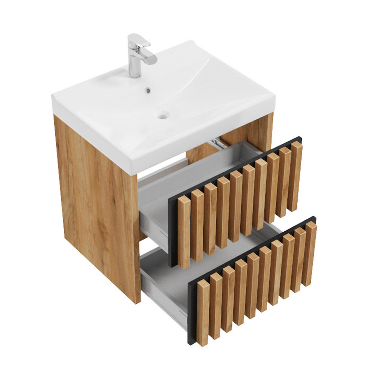 WASCHTISCH Lucca-107 - Braun, Holzwerkstoff (61/63/46cm) - Lomado