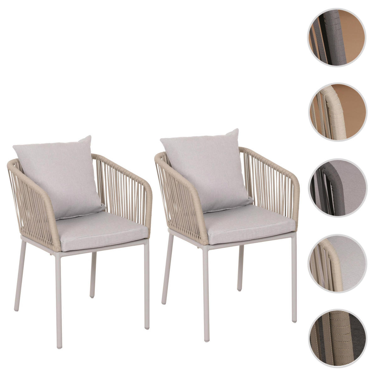 GARTENSTUHL Grau - Grau, Textil (55/75/55cm) - MCW