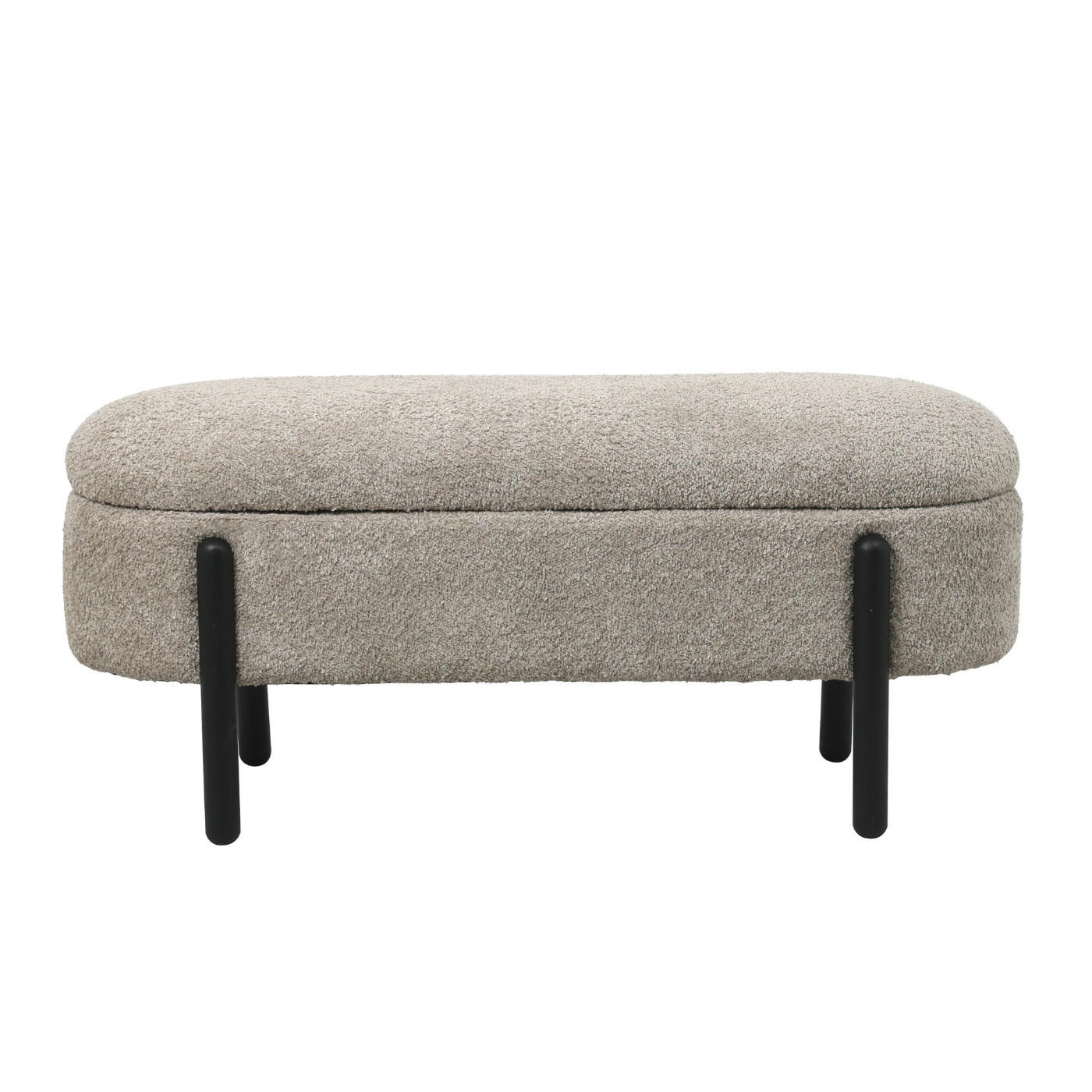 AUFBEWAHRUNGSBANK aus Stoff 108x41x48cm, taupe - Taupe, Holz (108/48/41cm) - Giga Meubel