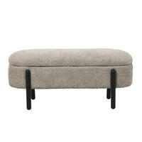 AUFBEWAHRUNGSBANK aus Stoff 108x41x48cm, taupe - Taupe, Holz (108/48/41cm) - Giga Meubel