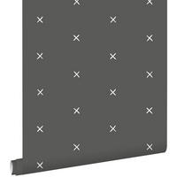 TAPETE grafisches Motiv 53 cm x 10.05 m - Schwarz, Papier (53/0.1cm) - ESTAhome