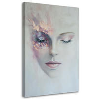 WANDBILD abstraktes graues frauenporträt - Grau, Textil (80/120cm) - Feeby