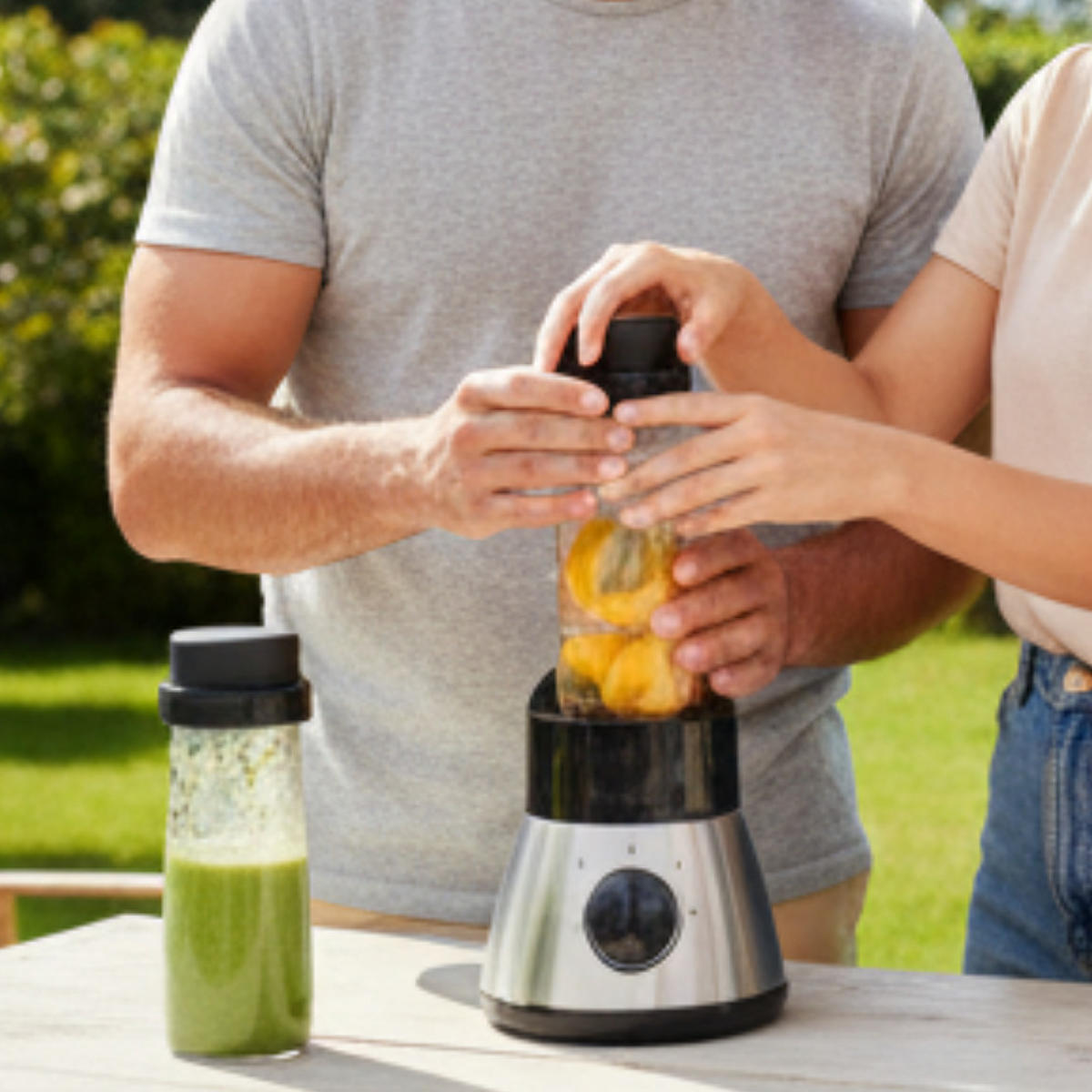 SMOOTHIE MIXER BL 7591 400W Edelstahl ToGo Becher 500 ml - Silberfarben/Schwarz, Kunststoff (12/35/12cm) - Mia