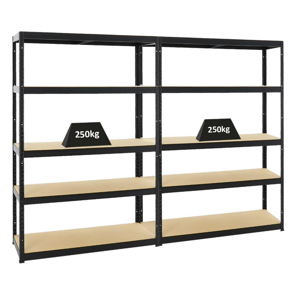 SCHWERLASTREGAL Big Elephant S 2er-Set mit 2x 180x120x45 cm Fachlast 250 kg Schwarz - Schwarz, Metall (240/180/45cm) - PROREGAL