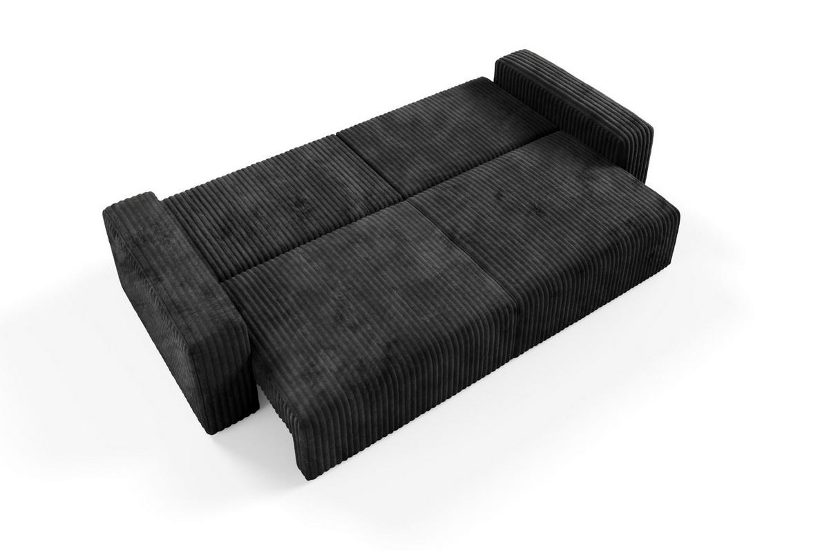SCHLAFSOFA 4-Sitzer Cord Schwarz - Schwarz, Textil (244/70/102cm) - Furnisell