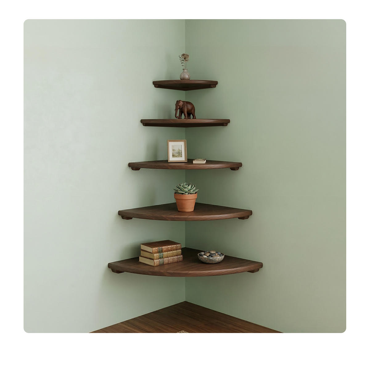 ROHOVÁ pol. - hnedá, drevo (25/3/25cm) - Relaxdays