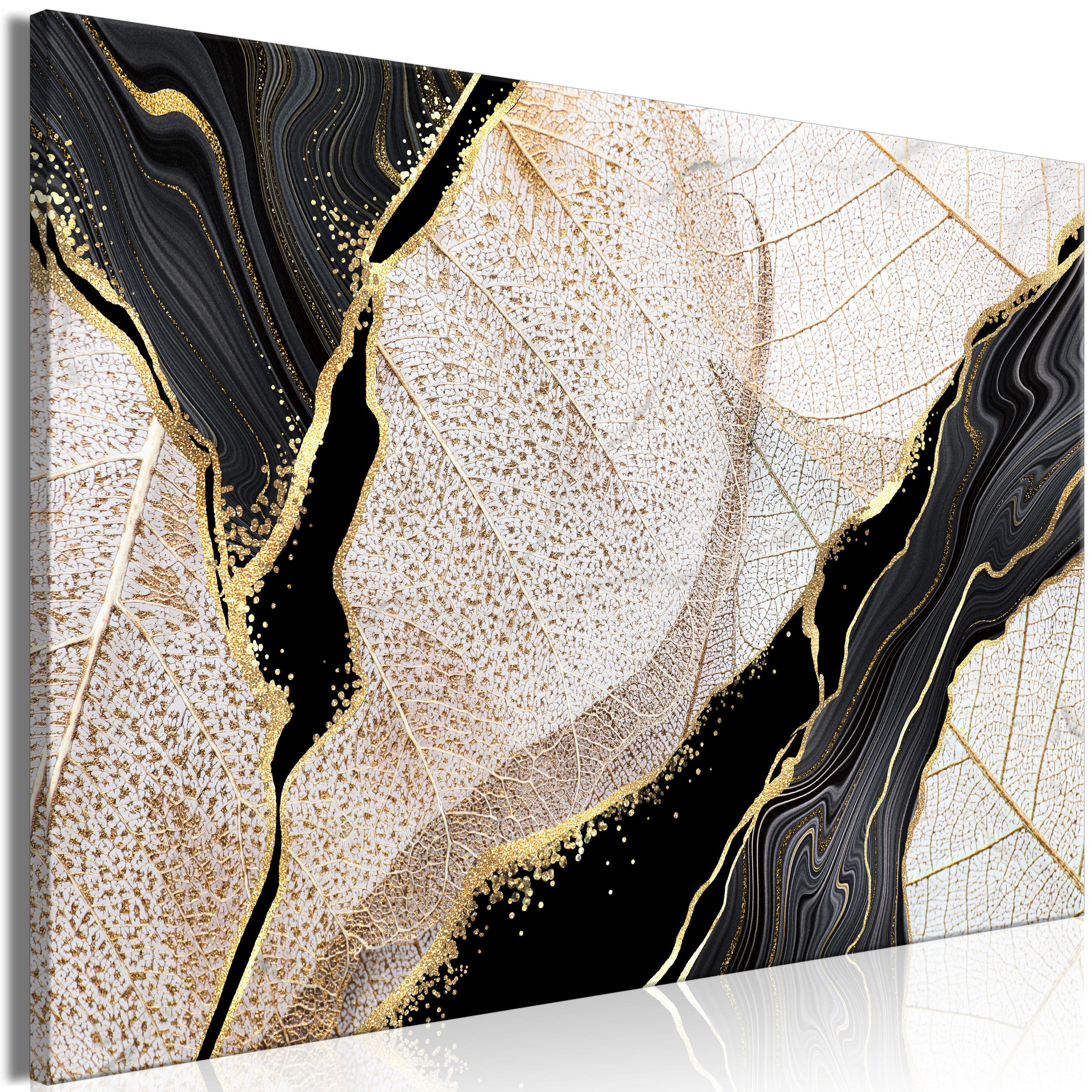 KUNSTDRUCK Beige 60/40 cm - Beige/Schwarz, Textil (60/40cm) - KUNSTLOFT