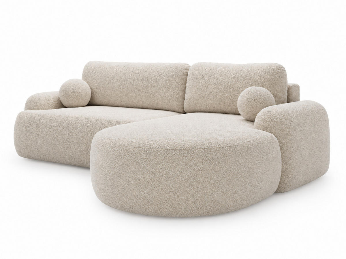 ECKSOFA Aurio Beige Rechts - Beige, Holz/Textil (261/177cm) - Graingold