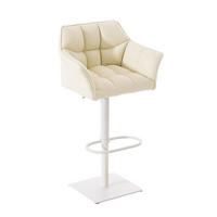 BARHOCKER Sihar Kunstleder Creme Weiß - Creme, Leder/Metall (64/88/45cm) - DELUKE