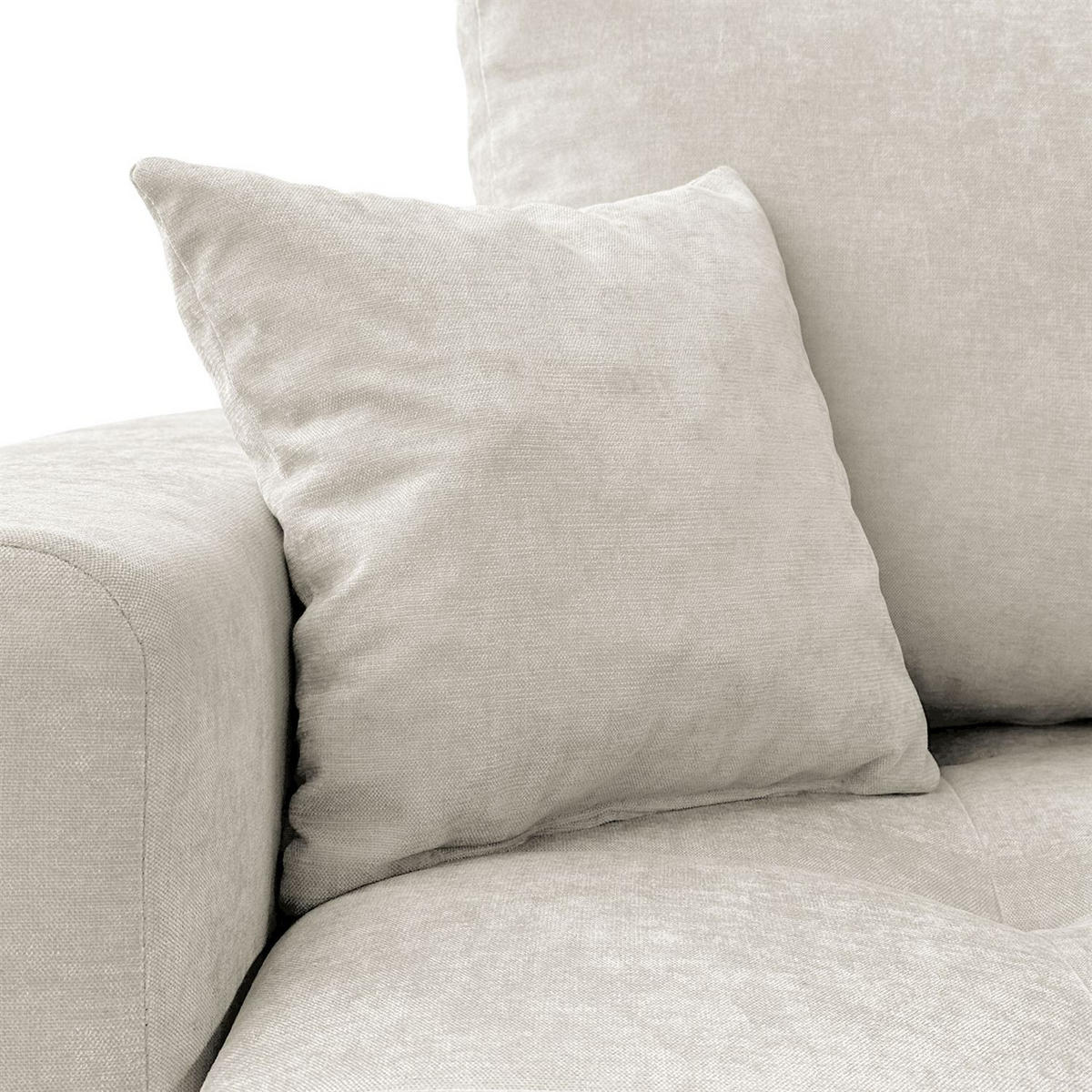 ECKSOFA Gepolstertes CLOUD mit Schlaffunktion und Bettkasten, Wind 02 - Beige, Textil (277/143cm) - Lookway