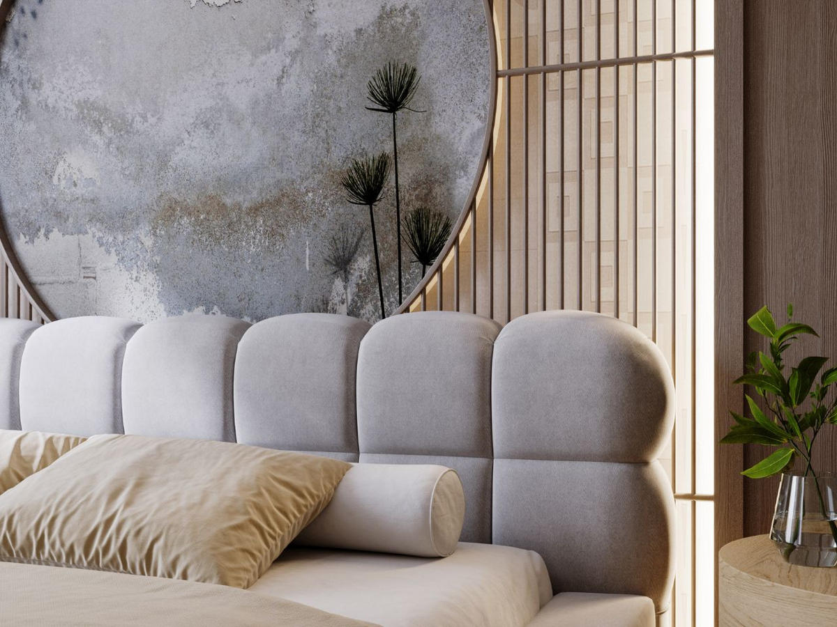 POLSTERBETT Plaza 160x200 Grau - Naturfarben/Grau, Holz/Kunststoff (160/200cm) - Graingold