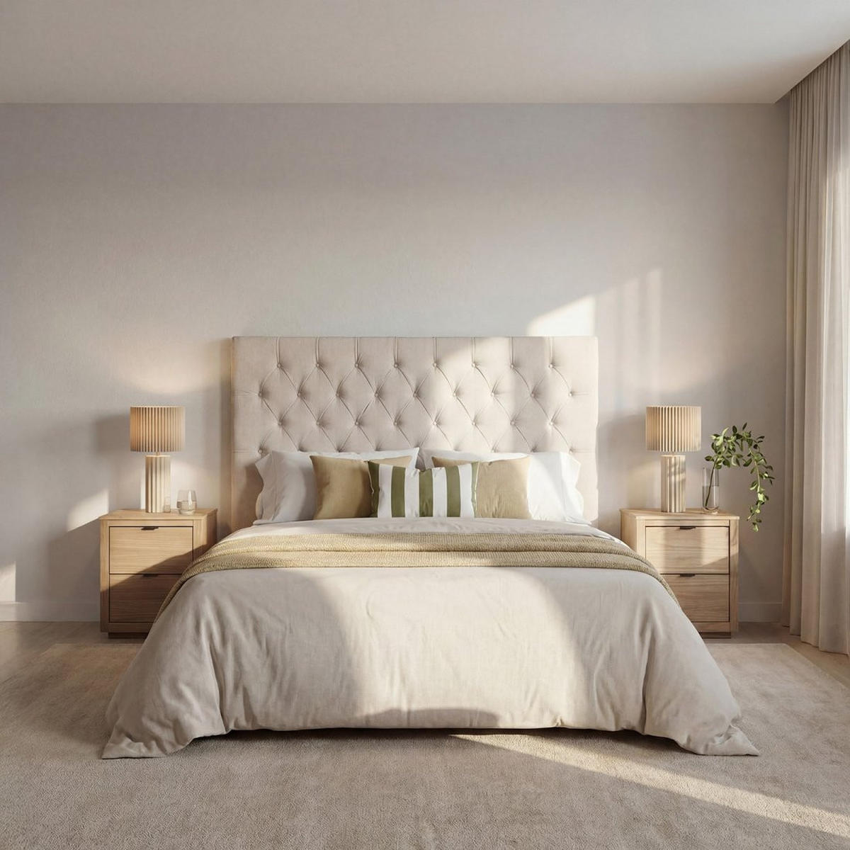 KOPFTEIL DOPPELTES Amber Beige 165 cm x 120 cm - Beige, Textil (165/7cm) - Klast Home