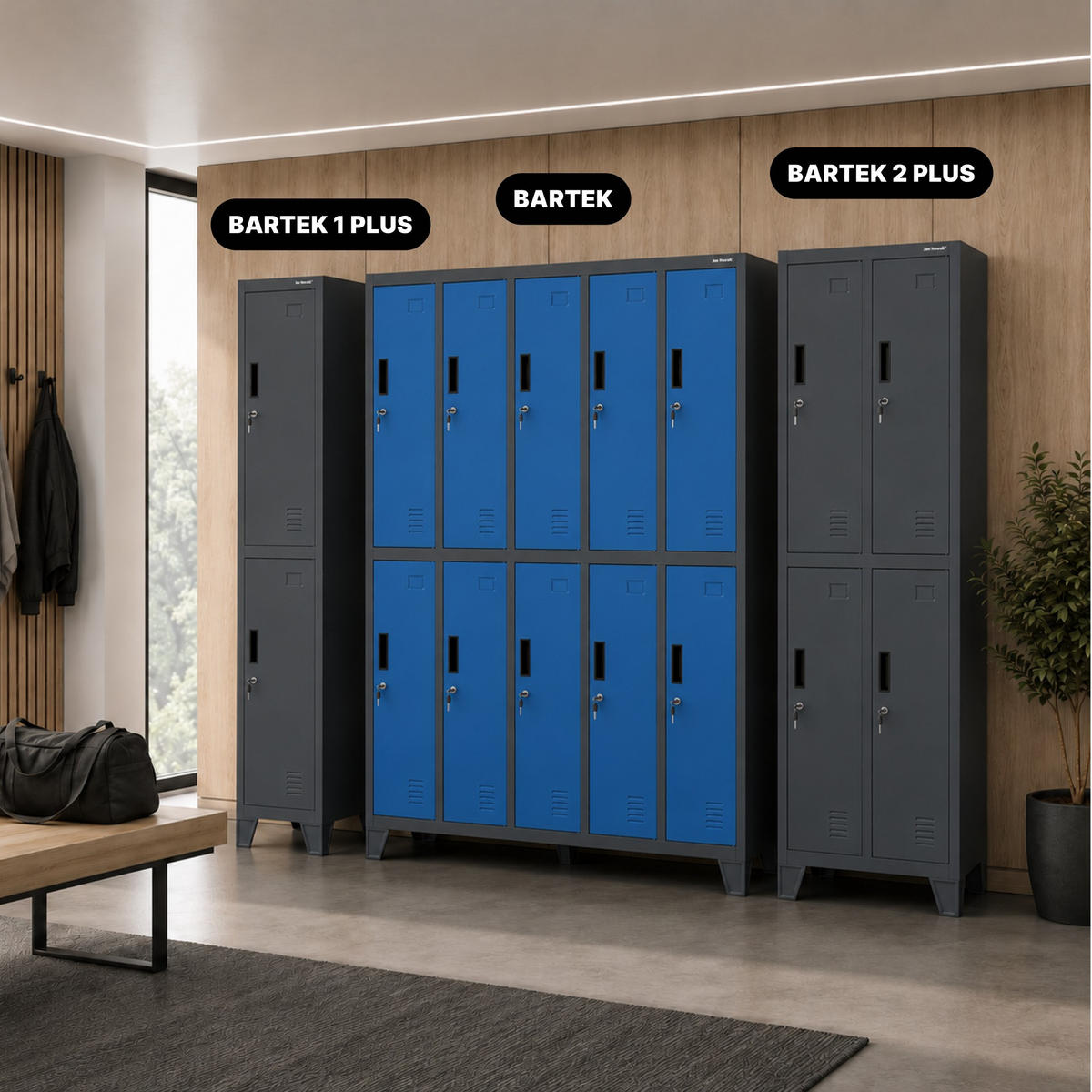 SCHLIESSFACHSCHRANK Bartek - Blau, Metall (136/172/45cm) - Jan Nowak
