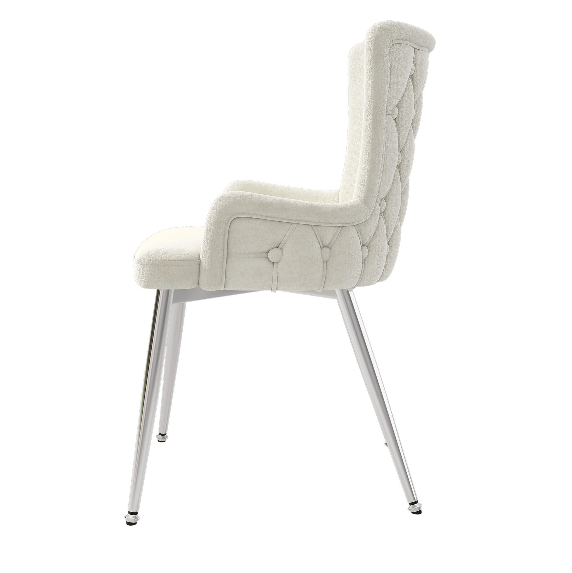 ESSZIMMERSTUHL 4er-Set Samt Beige mit Metallbeinen - Beige, Metall (47/85/49.1cm) - Meubliv