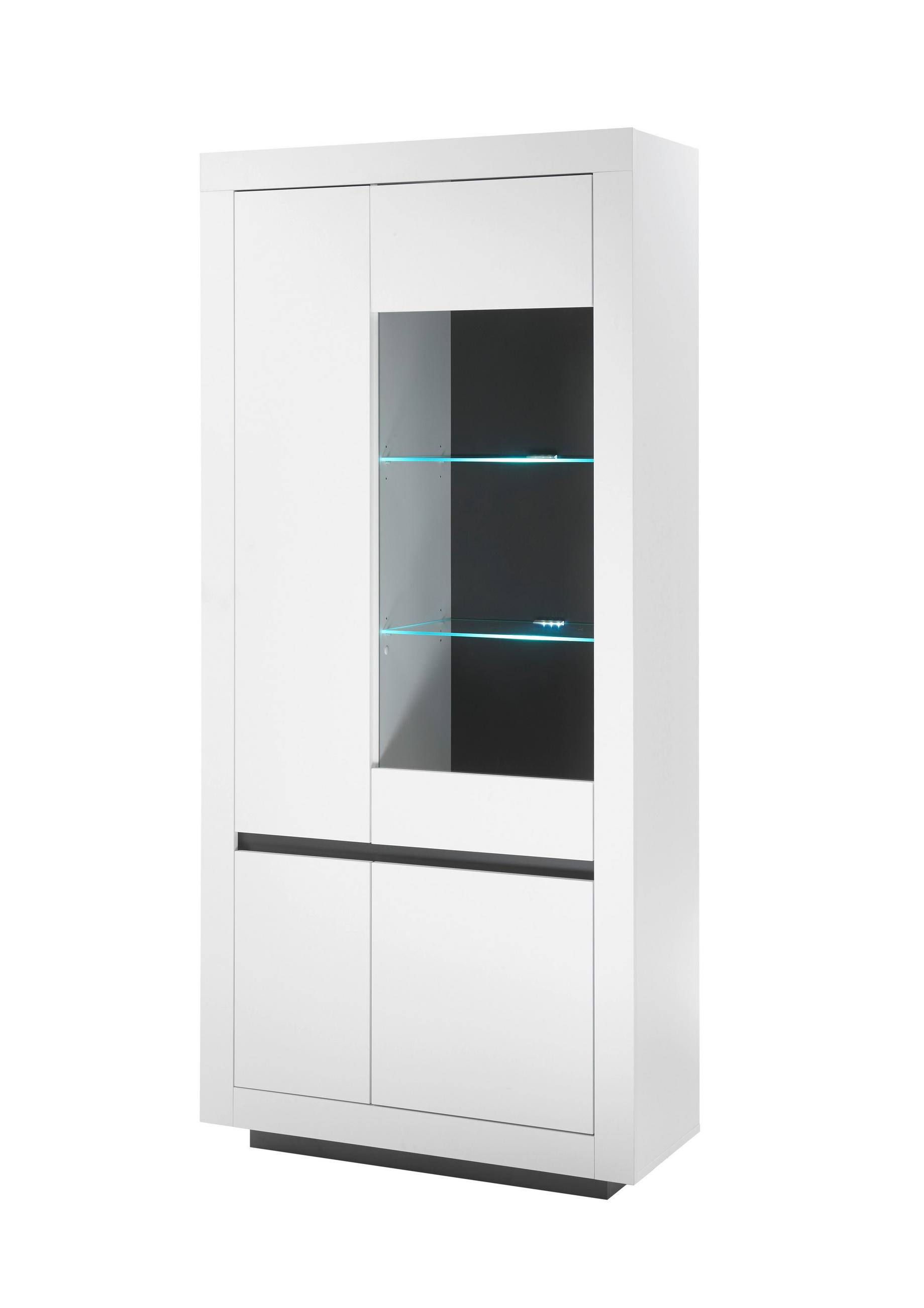 Livojo Vitrine Weiß 96x206x38 cm