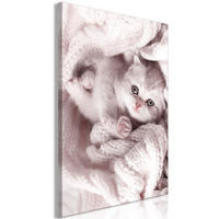 KUNSTDRUCK Grau 40/60 cm - Pink/Grau, Textil (40/60cm) - KUNSTLOFT
