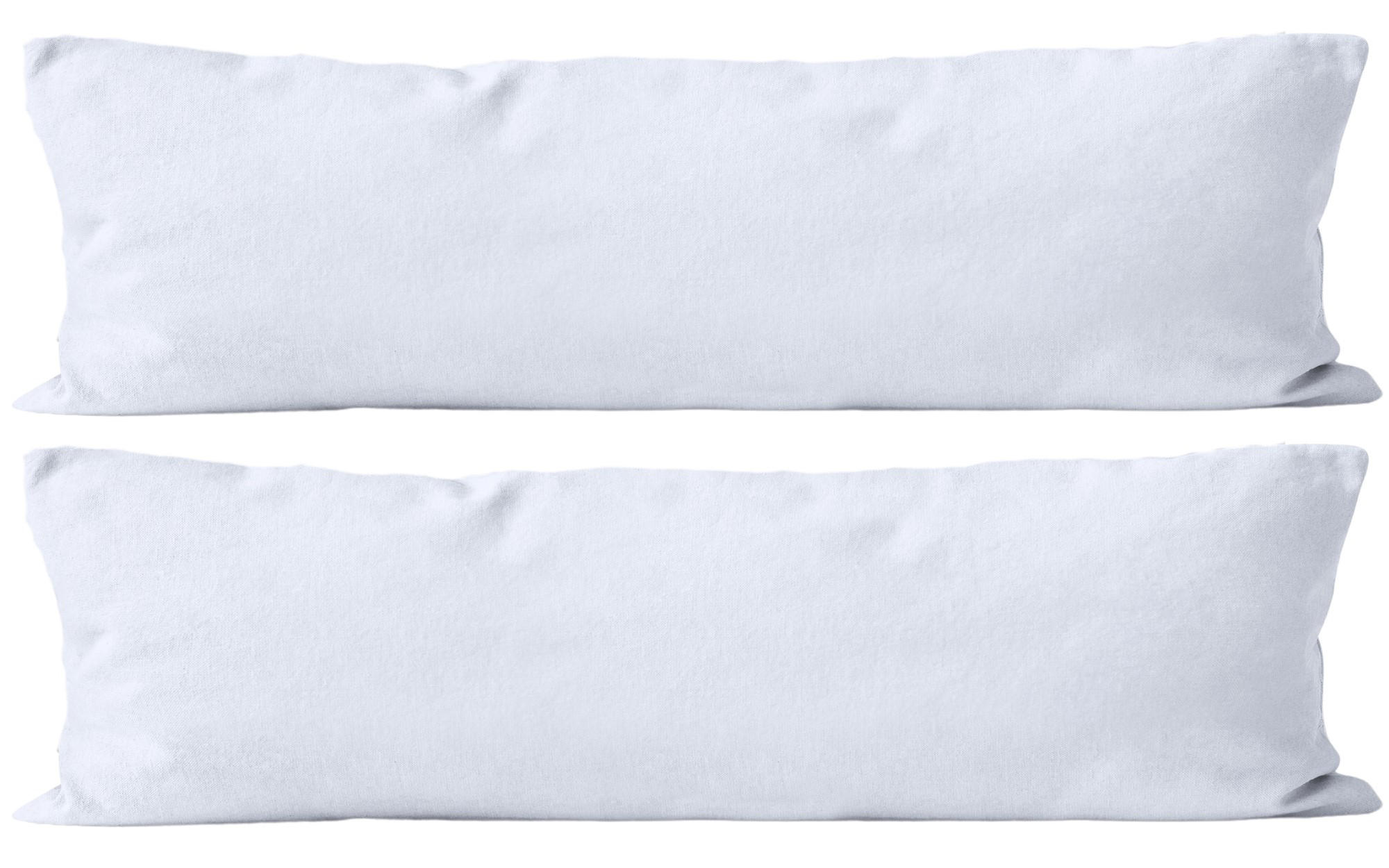 SEITENSCHLÄFERKISSEN-BEZUG 40x145 cm aus 100% Baumwolle, KISSENBEZUG Weiß Uni - Weiß, Textil (145/40cm) - Carpe Sonno