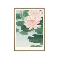 POSTER mit Rahmen A.P. Atelier - Water Lily - Eichefarben/Grün, Holz/Papier (30/40cm) - Poster&Frame
