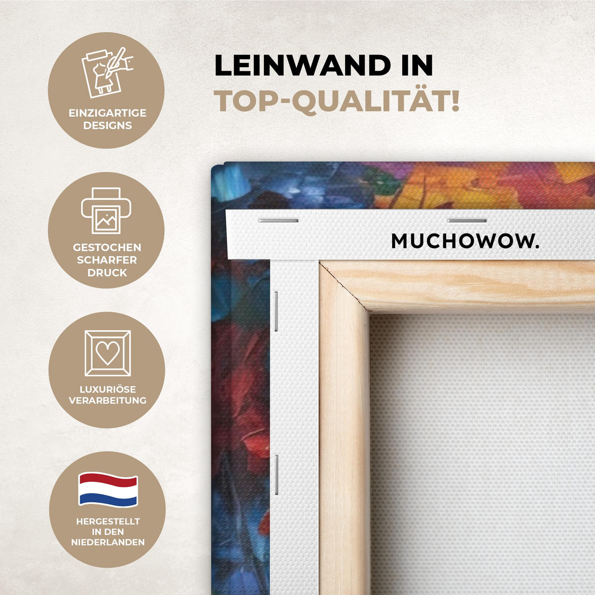 LEINWANDBILD Landschaft - Wald - Farben - Natur XXL 150x100 cm - Multicolor, Textil (150/100cm) - MuchoWow